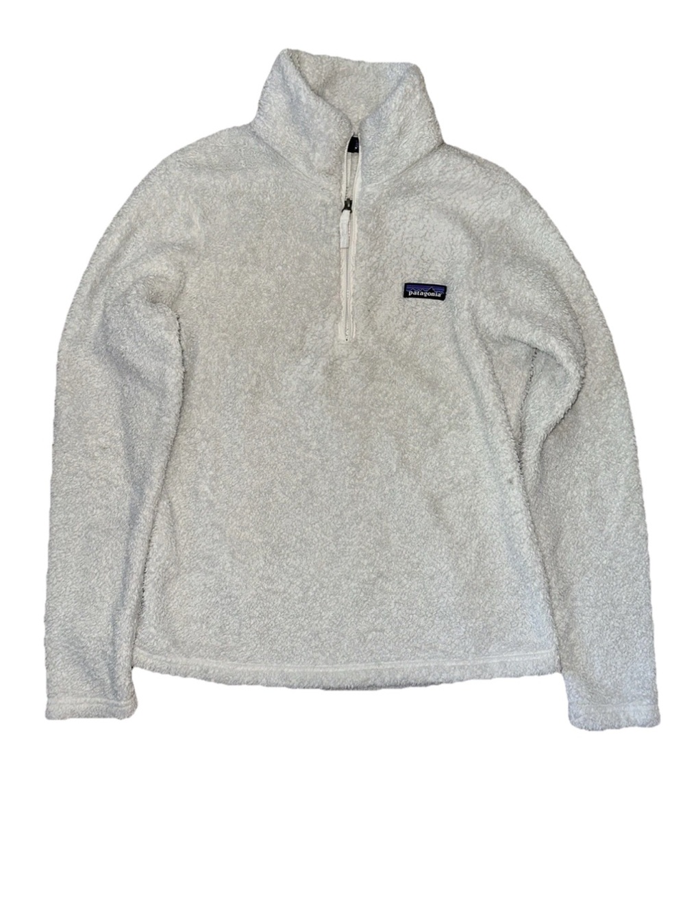 Patagonia Los Gatos Fleece Jacket Womens medium 1/4 Zip Ivory white